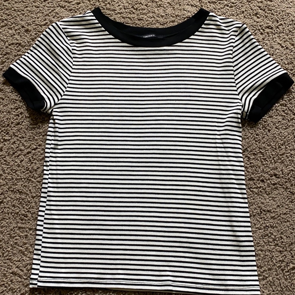 Black and white forever 21 “crop top”